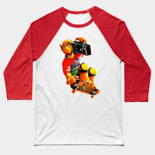 Alf- Skateboarding Retro 80's Style Baseball T-Shirt